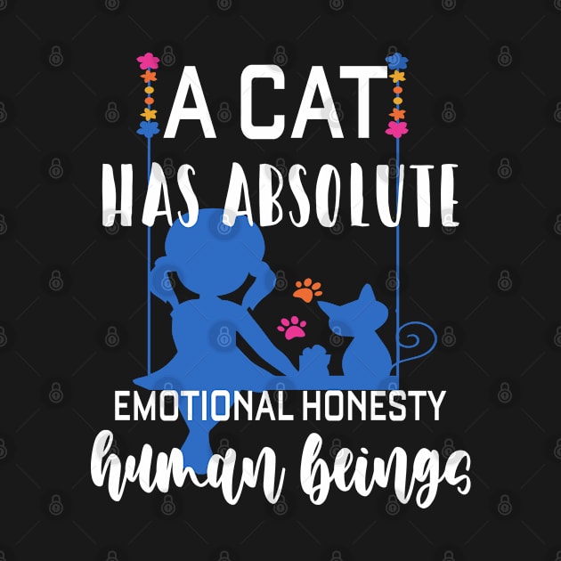 A cat has absolute emotional honesty human beings by Aprilgirls