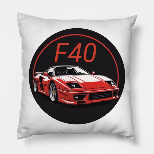 Ferrari F40 legendary design Pillow by Auto-apparel