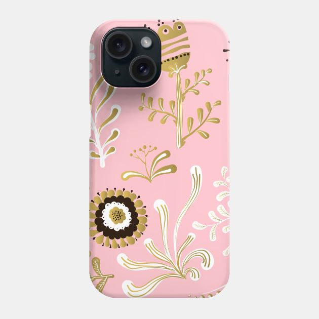 Elegance Seamless pattern with flowers Phone Case by Olga Berlet