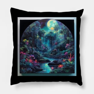 Enchanting Moonlit Foliage (624) Pillow