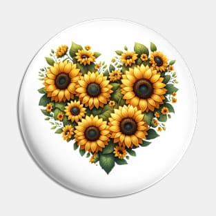 Heart Shaped Flowers Pin