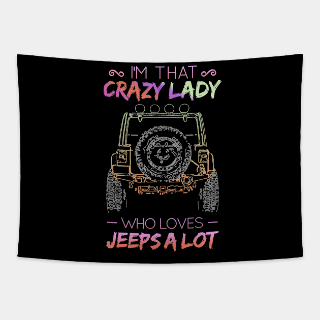 Jeep Mom Crazy Tapestry by RichyTor