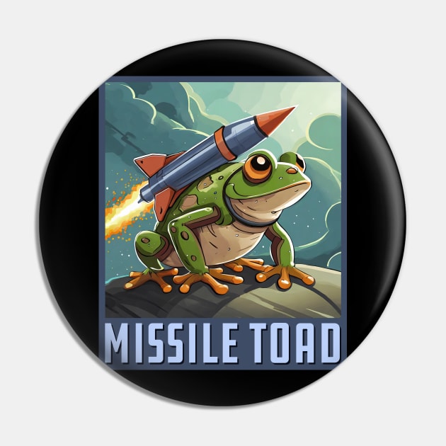 Missile Toad Square Pin by Wright Art