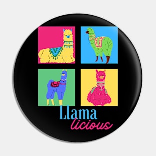 Llama Licious Funny Llama Design Pin