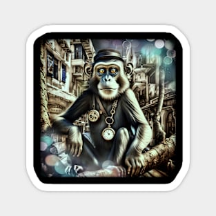 Steam Punk Rock Ape Magnet