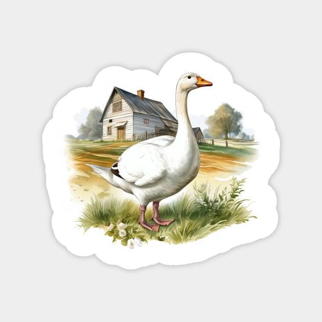 White Goose Magnet by zooleisurelife