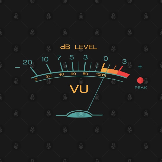 Volume VU Meter Vintage Audio Recording Studio Gear Guitar Musician Gift Retro Version by blueversion