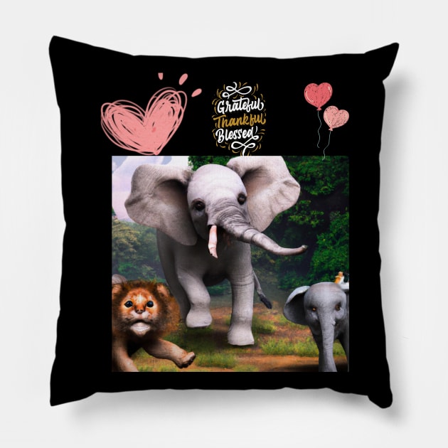 Exclusive Digital Art Prints: African Animals Collection Pillow by Karen Ankh Custom T-Shirts & Accessories