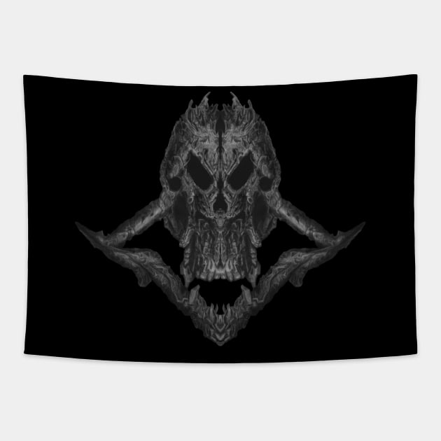 Devil Skull no.1 Tapestry by KritwanBlue