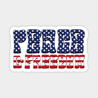 Peace & Freedom - USA Flag Magnet