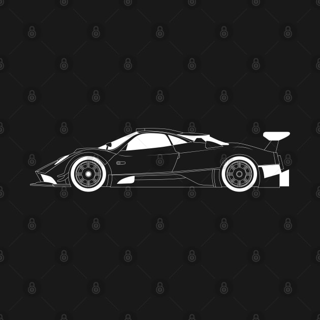 Zonda F White Outline by kindacoolbutnotreally