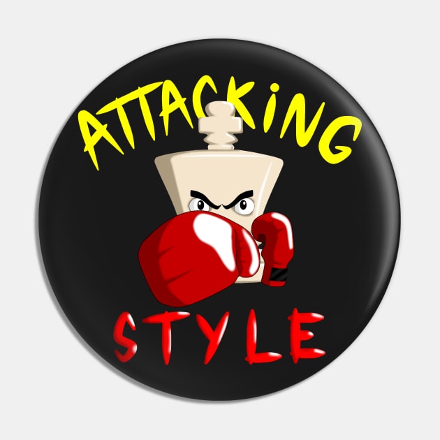 Chess King Attacking Style Pin by BadassChess