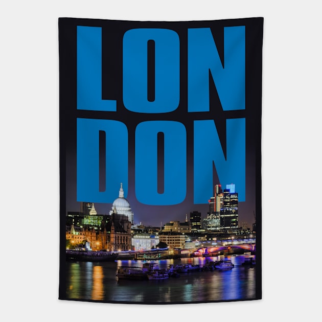 London at Night Tapestry by PLAYDIGITAL2020