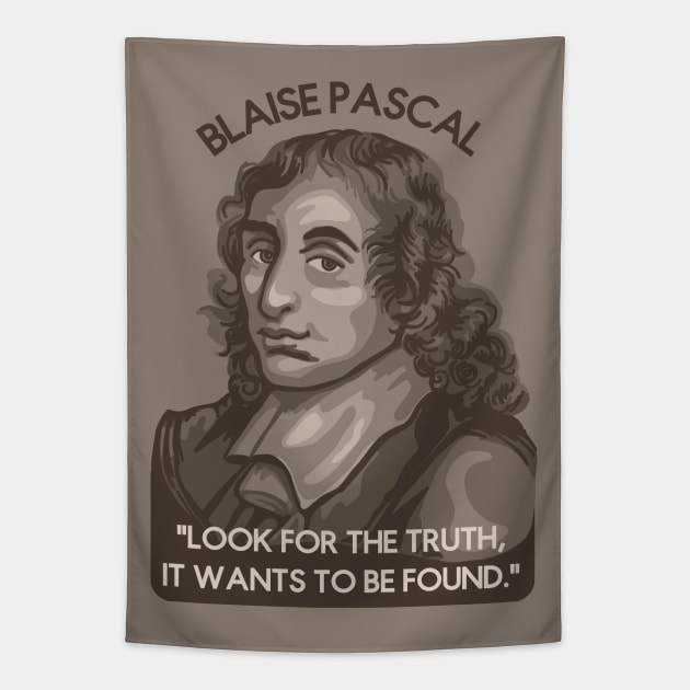 Blaise Pascal Portrait and Quote Tapestry by Slightly Unhinged