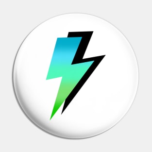 Blue to Green and Black Lightning Bolts Pin