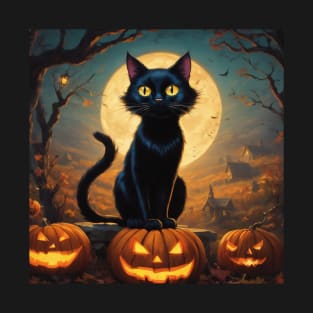 Halloween Black Cat T-Shirt