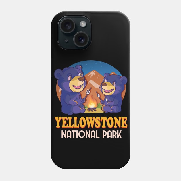 Yellowstone National Park Black Bear Camping Phone Case by Noseking