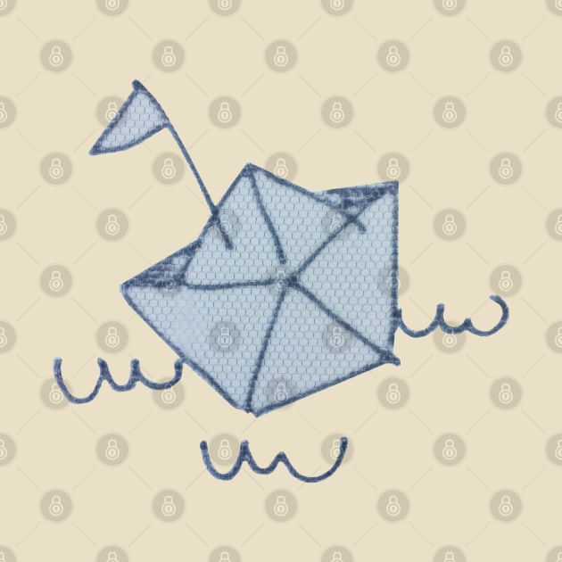 origami sailboat in the morning by prettyguardianstudio