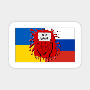 No War poster Ukraine and RUSSIA Magnet