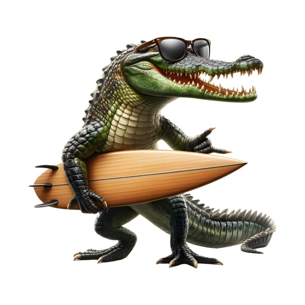 Copy of Funny - Crocodile surfer by Ingridpd