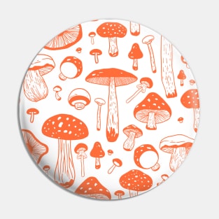 Red Mushroom Boho Cute Pattern Pin