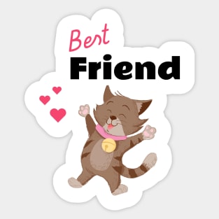 Cute Cat Couple Friend (2) - Best Friends - Sticker