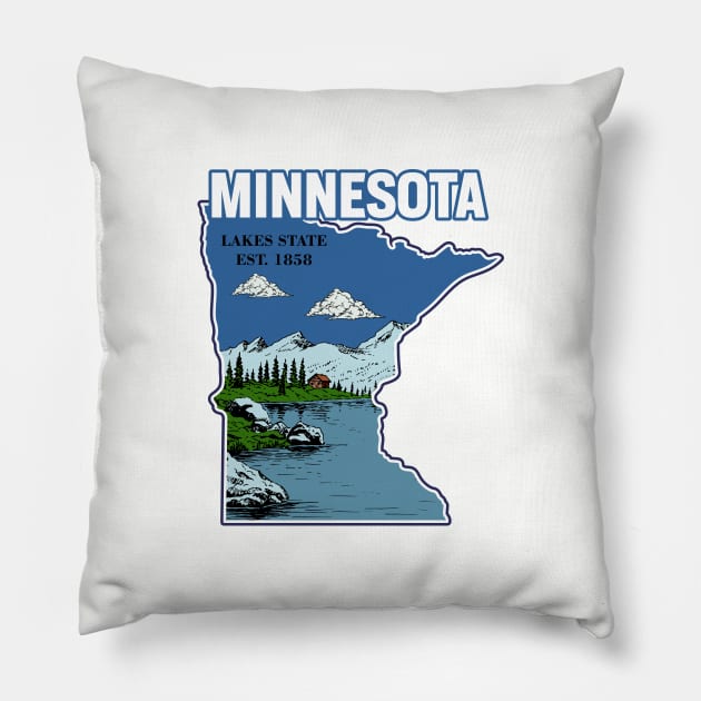 Minnesota and vintage Pillow by My Happy-Design