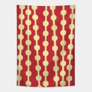 Bead Curtain Collage - Red and Yellow Tapestry