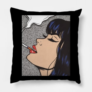 Smoking Comic Girl Pillow