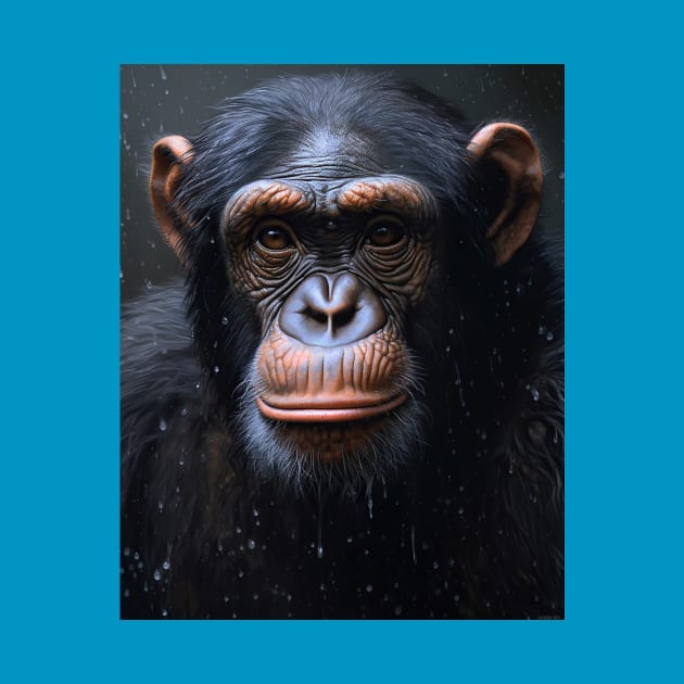 Oil Paint, Hyperrealism, Amazing Zoo Chimpanzee by ABART BY ALEXST 