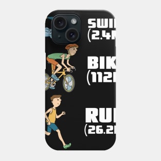 Triathlon T-Shirt swim bike run gift triathlete Phone Case