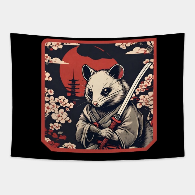 Katana Possum Samurai Tapestry by Ilustradamus