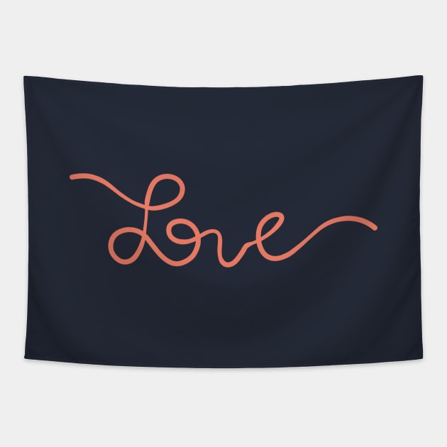 Love Handwritten Lineart Tapestry by vpessagno