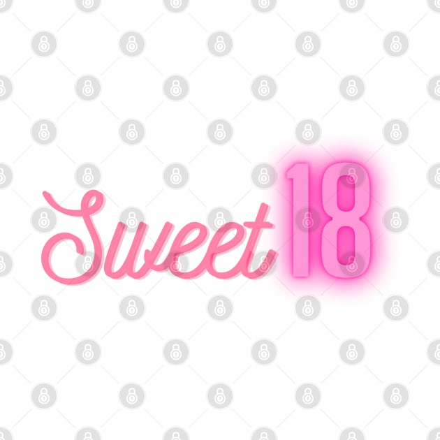 18th Birthday Sweet Eighteen Pink Happy Birthday Valentines Day Anniversary Gift by HypeProjecT