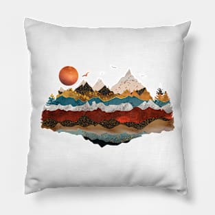 Birds Over the Hot Mountains Pillow