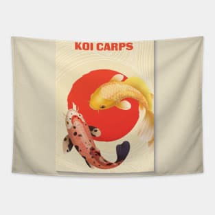 koi fish japan gold red Tapestry