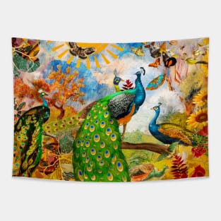 peacock garden Tapestry