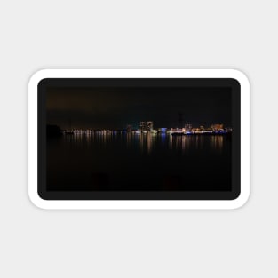 Skyline of the city of Almere at night Magnet