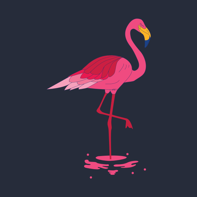 Flamingo testing the water by Malikom