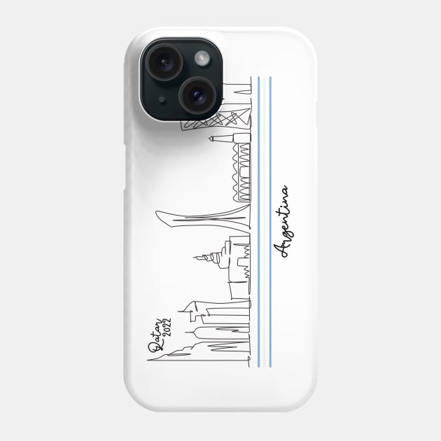 Doha Skyline - Qatar 2022 - Argentina Phone Case by habibitravels