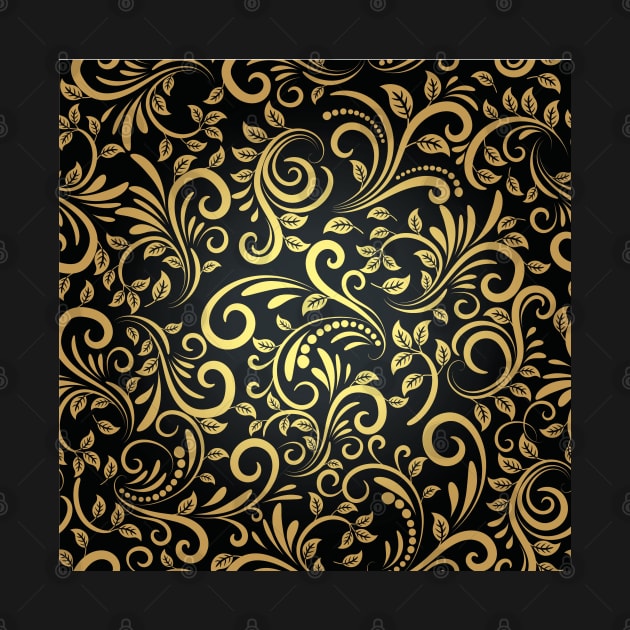 Golden floral pattern by Fashionlinestor