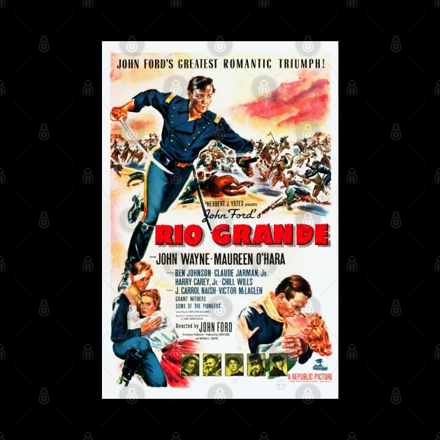 Restored Old Hollywood Western Rio Grande Movie Starring John Wayne by vintageposterco