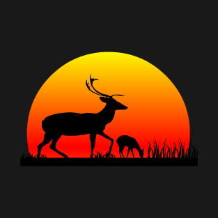 DEER AND SUNSET T-Shirt