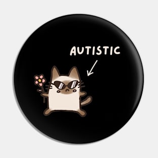 Autistic Cat (Dark) Pin