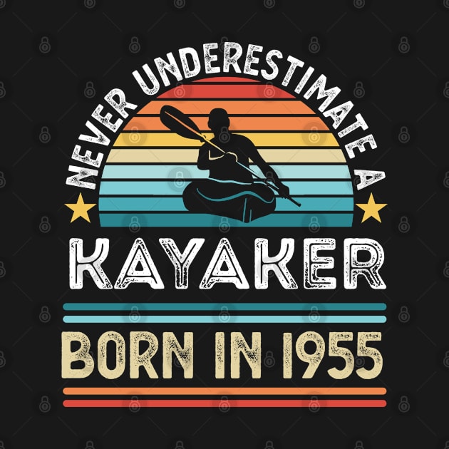 Kayaker born 1955 70th Birthday Kayaking Gift by qwertydesigns