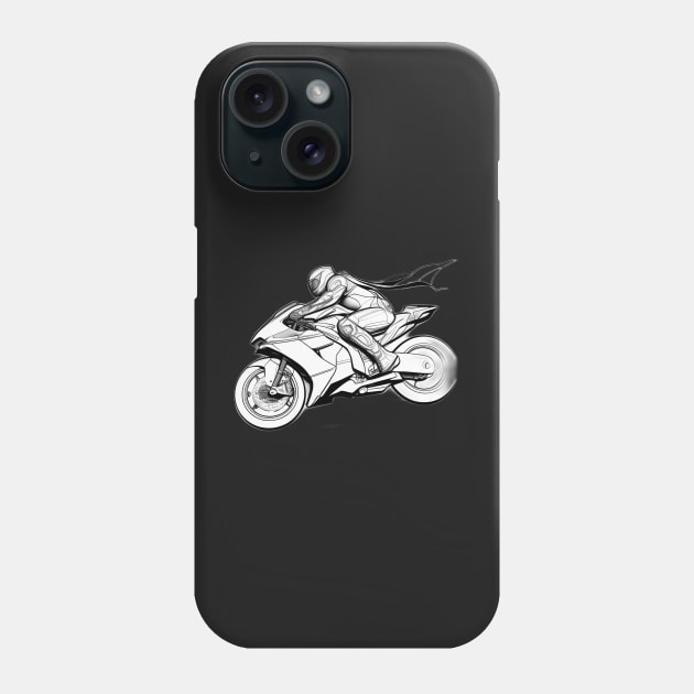 Black and White Futuristic Cyberpunk Superbike Phone Case by beluxe