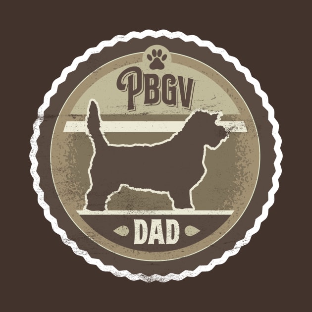 PBGV Dad - Distressed Petit Basset Griffon Vendeen Silhouette Design by DoggyStyles