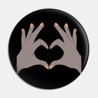 Hands Making Heart Shape Love Sign Language Valentine's Day Pin