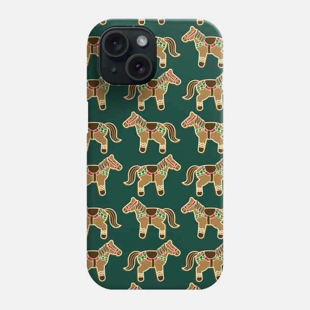 Gingerbread Christmas Horse Cookie Pattern Phone Case by Nuclear Red Headed Mare