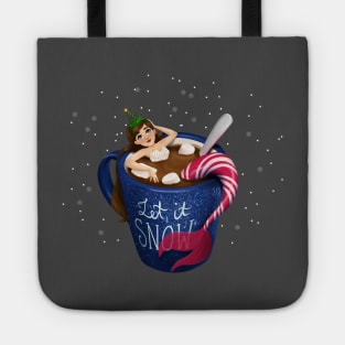 Let it Snow Hot Cocoa Mermaid Tote